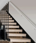 Clear Acrylic Handrail Kit Custom Lucite Stair Rail Hella Durable Wall Mount Bracket Non Slip Grip Handle Super Tough Safety Guard For Home Stairs on modern staircase.