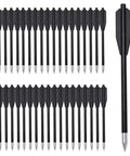 Crossbow Bolts Six Point Three Inch 36 Pack Black Plastic Shaft Arrows With Aluminum Point Tip For Small Crossbows Practice Bolts No Glow In The Dark Durable Target Arrows Budget Friendly
