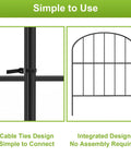 Arched Rustproof Metal Garden Fence Panels For 10 Feet Long By 16.5 Inches High, close-up of cable tie connection and front panel view