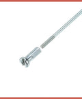 Close-up of a 36 Pcs 14G J Bend Bicycle Spoke With Nipple, 270mm Steel Silver Tone, showing threaded end and nipple detail