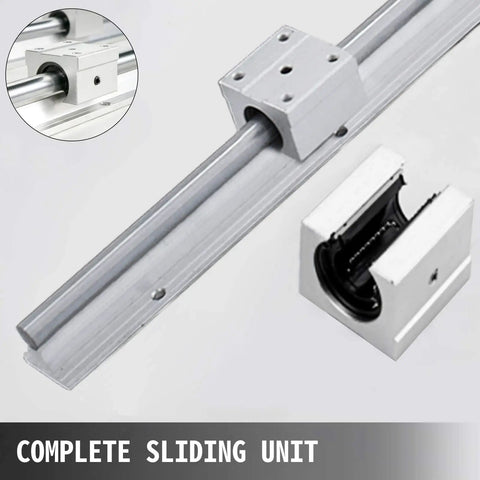 Two Pack SBR12 1000mm Linear Rail Kit With Four Carriage Blocks For CNC Machines And Automated Equipment, Heavy Duty Linear Guide Rails And Bearings Set, Smooth Glide Upgrade