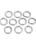 10 pieces of the 100 Pcs M4 304 Stainless Steel Split Lock Washers Set, Spring Washers For Fasteners shown on white background