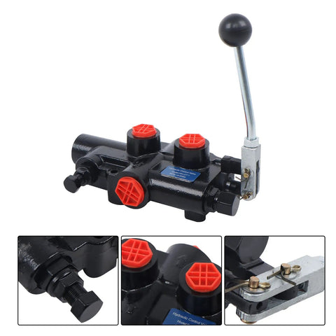 One Spool Hydraulic Controller 21 GPM 3625 PSI Valve With Half Inch NPT Ports For Wood Chippers, Loaders And Small Tractors