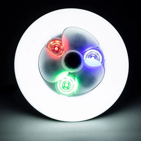 LYLXGHYHP Modern Ceiling Fan with Light for Bedroom Study Room, 3. Ceiling fan with multi-colored LEDs and acrylic blades.