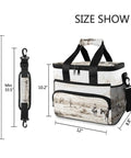 Insulated Lunch Tote With Shoulder Strap For On The Go Picnics, Hiking And Camping, And Work, Reusable Cooler Bag dimensions