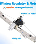 Rear Left Window Regulator With Motor For BMW E46 1999 To 2005 Sedan Wagon Driver Side OE 741-480 Replacement, metal assembly