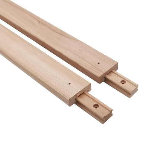 Premium Wooden Drawer Slides Glide Straight Up Like Butter With Sturdy Kiln Dried Hardwood Center Guide Track close-up of 400 mm length.