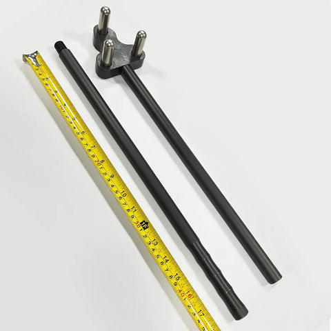 Jmsmsh Heavy Duty Hand Rebar Bender Tool For Steel Rods Up To 5/8 Inch with measuring tape and removable handle pieces.