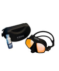 Aluma Pro Freedive Mask With Dope Anti Fog Technology, Ultra Low Volume For Freediving Snorkeling And Scuba, Tempered Glass Lens, Black