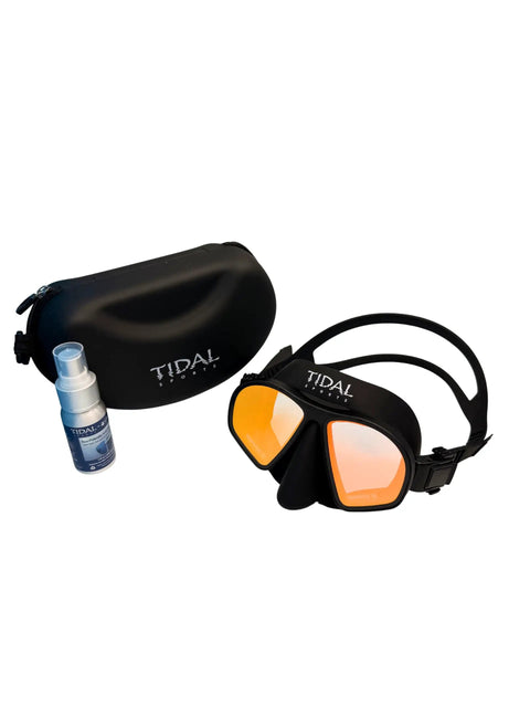 Aluma Pro Freedive Mask With Dope Anti Fog Technology, Ultra Low Volume For Freediving Snorkeling And Scuba, Tempered Glass Lens, Black