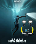 Underwater scene with diver using DiveRig1 XL Diving Rig Bundle With Waterproof LED Lights for GoPro and Osmo Action Cam.