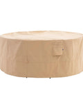 Round Patio Furniture Cover For 84 Inch Round Table And Chairs Set, Waterproof, UV Resistant, Windproof Anti Fading Outdoor Cover In Beige