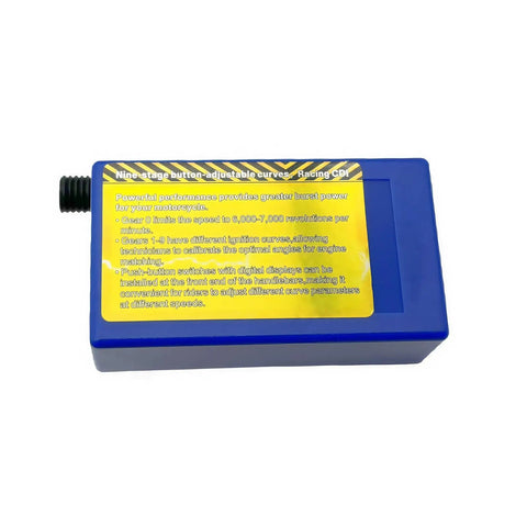 Front view of Six Pin DC Racing CDI Box for CG125 and 150cc 200cc 250cc motorcycles dirt bikes ATVs go karts pit bikes