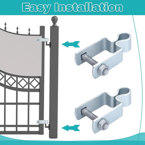 2 Pack 1-1/2 X 1-1/2 Square Post Female Hinges With 5/8 Pintle for Chain Link Fence Gates Galvanized Steel Hinge Set