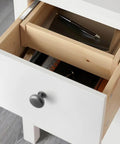 Upgrade Your Cabinets With Durable Brushed Nickel Knobs And Pulls For Kitchen Drawers And Closet Doors, Fingerprint Resistant, Tarnish Free Hardware That Is Built To Last on a white cabinet drawer