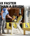 Person using Control Painter HVLP Handheld Paint Sprayer For Decks Fences Furniture And More That Sprays Coatings 5x Faster
