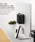 VESA NUC Mounting Bracket Behind Your Monitor, Extension Plate For Intel NUC Mini PC, showing tidy workstation setup