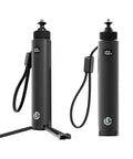 10000mAh Battery Grip For Cameras With Hidden 360 Degree Tripod Base, Real Time Backlit LCD Display, black handheld power grip