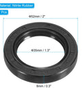 nitrile rubber shaft seal 35x52x8 TG4 cross-section durable seal kit, 2-pack for bearings and oil resistance, black EU quality