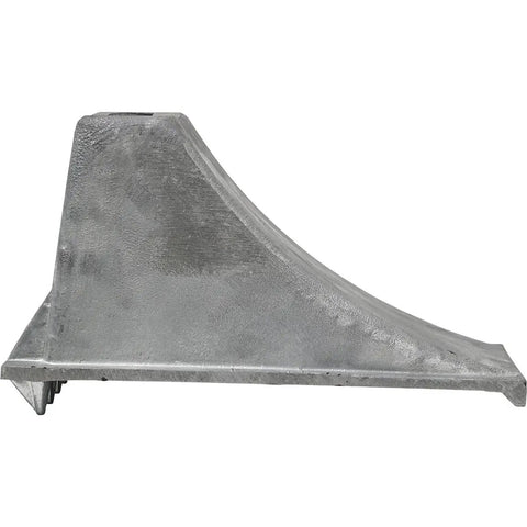 Side view of Beefy Aluminum Wheel Chock With Rugged Teeth For Extra Grip And Stability Steep Slope Design 55000 Lb Capacity Heavy Duty