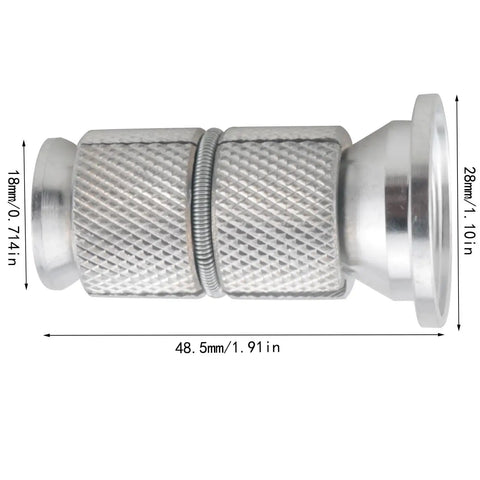 28.6Mm Fork Compression Plug Expansion Bolt for Mountain and Road Bikes, metal texture, size dimensions shown
