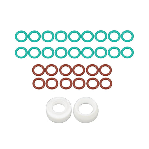 Colorful O-rings and white insulators from All In One Pro TIG Welding Torch Kit With Gas Lens And Ceramic Nozzles Glass Cups For WP17 WP18 WP26 Torches