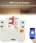 Smart Circuit Breaker 2P 100A AC220V With Built In Antenna And Flame Retardant Shell App Remote Control Easy Home Panel Upgrade Compact Miniature Breaker For DIY Wiring And Fast Remote Switching.