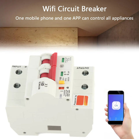 Smart Circuit Breaker 2P 100A AC220V With Built In Antenna And Flame Retardant Shell App Remote Control Easy Home Panel Upgrade Compact Miniature Breaker For DIY Wiring And Fast Remote Switching.