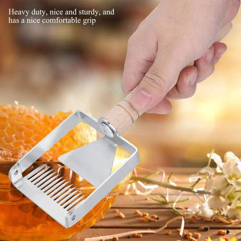 Sturdy Stainless Honeycomb Uncapper Fork With Wooden Handle For Beekeeping Pro Grade Heavy Duty Uncapping Tool easy grip in use