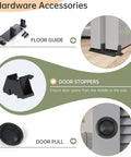 Bypass Pocket Door Hardware Kit For Four Door System In Aluminum Black 12 Ft Bypass Double Sliding Wardrobe Closet Track