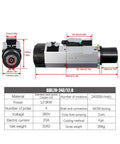 Real Deal Heavy Duty Cnc Router Spindle Motor Featuring 12Kw Three Phase Power With Automated Tool Changer And 24000Rpm Air Cooled Design For Iso30 Hsk63 Interfaces Delivers Super Sweet Cutting Precision On Any Shop Floor dimensions diagram with measurements and specifications.
