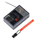 3.5V-9.6V 2.4GHz 3 Channel SR3100 Receiver For DSM2 Drones And Controllers; close-up with installed wire and red tag