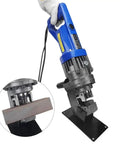 Electric Hydraulic Crimping Tool Makes Quick Work of Angle Iron, Channel Steel, and Stainless Steel for Photovoltaic Installs and Custom Fabrication with Precision Cutting Beveling and Short Groove Capabilities for Badass Project Results.