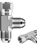 Run Tee Swivel Hose Fittings 3/8 JIC 9/16-18 SAE J514 Standard Carbon Steel Swivel Tee With 360 Degree Branch Port And 3/8 JIC Male Opposite Ports Easy Alignment And Less Hose Stress For Hydraulic Lines, carbon steel
