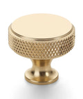 Matte Gold Knurled Cabinet Knobs Ten Pack For Dresser And Kitchen Cabinets, One And One Fifth Inch, Brushed Gold Hardware Handles