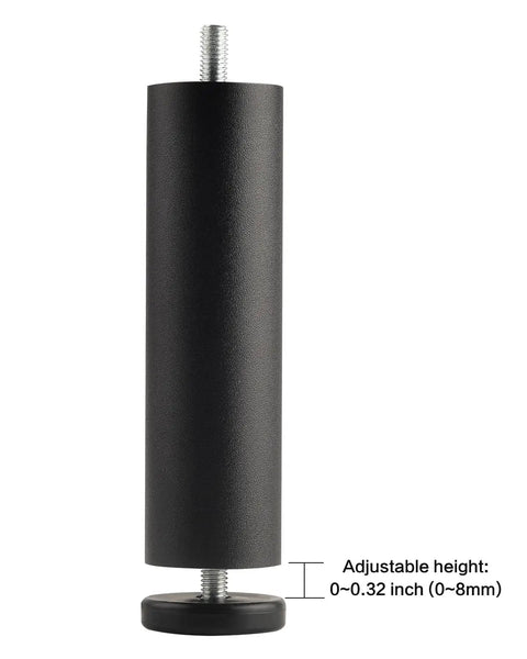 Single leg from 4 Pack 6 Inch Metal Cylinder Furniture Legs With M8 Screws Black Finish Durable Replacement Feet For Sofas Tables