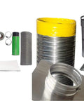Built Tough 316 Stainless Steel Chimney Liner Tee Kit With Heavy Duty Insulation Blanket And Smooth Flex Connector For Masonry Chimneys 6 Inch By 25 Feet UL1777 Certified No Fuss Diy Install with parts and insulation