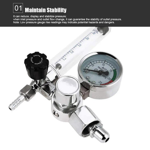 Heavy Duty Welding Pressure Regulator For Argon Gas Keeps Output Steady From 0 To 25 MPa Ideal For MIG And TIG Welds Close-up