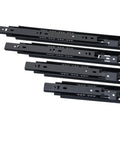 Three-Section Drawer Slide Rail Kit for Cabinets Silent Glide 20 Inch Track System 2 Pieces in black metal finish