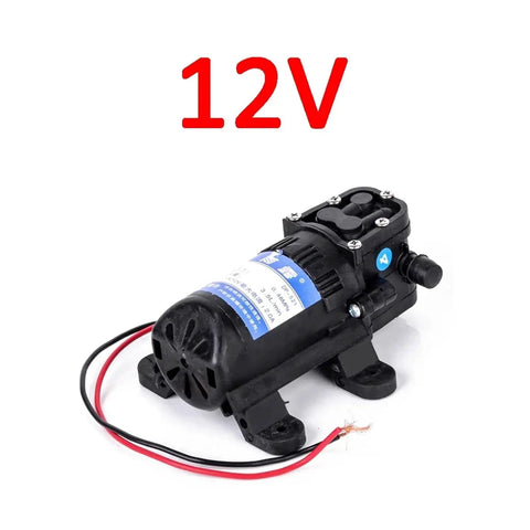 DP 521 Electric Diaphragm Water Pump 12 Volt 70 Psi High Pressure Compact Sprayer with lightweight black housing.