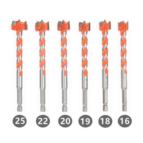 Top Shelf Forstner Bit Set Including Centering Hole Saw Cutter And Wood Drilling Tools For Smooth Plywood Projects with six precision bits.