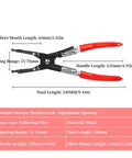 Car Soldering Pliers Multi-Function Wire Welding Clamp Pick-Up Aid Tool For Auto Maintenance And Repairs, shown with measurements