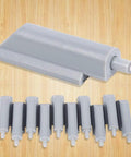 10 Pack Cabinet Door Soft Close Dampers And Drawer Hinge Buffers Made From Premium Abs Plastic, grey, compact, for silent doors.