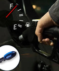 Close-up of hand using nozzle with inset of Gas Saver Kit For Fuel Efficiency And Spill Prevention, Universal Fit For Cars Trucks And Diesels