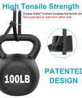 12 Inch Zip Ties Double Sided Toothed 100 Lbs Tensile Strength Heavy Duty Tough As Nails Cable Wire Ties With Self Locking Adjustable Durable Nylon Tie Wraps For Indoor Outdoor 100 Pack looped around a 100 lb weight demonstrating tensile strength with patented design detail.