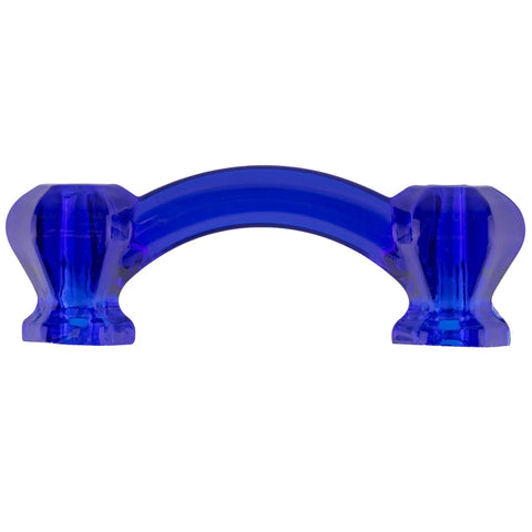 Truly Legendary Depression Era Cobalt Blue Glass Hexagonal Bridge Drawer Pull With Slick Chrome Mounting Hardware For Top Shelf Vintage Furniture And Antiques Exactly 3 Inch Centers