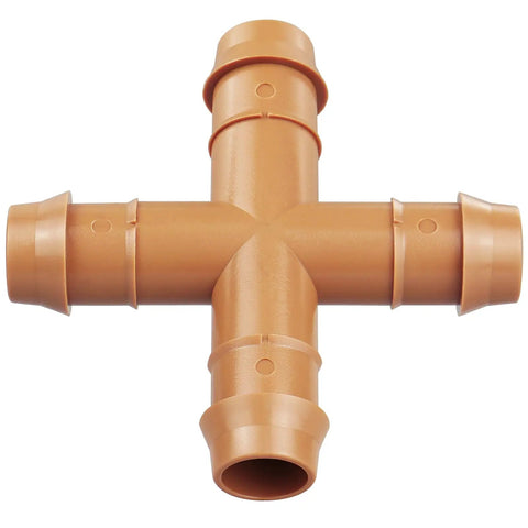 12 Pack 1/2 Inch Drip Irrigation Cross Connectors Four Way Tee Barbed Hose Fittings for 1/2 Inch Tubing Easy Install Leak Proof for Garden Patio Lawn Watering System