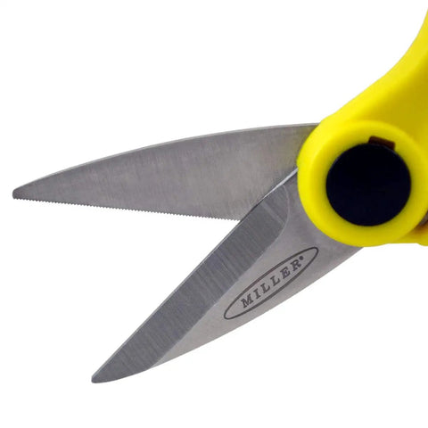 Close-up of Fiber Optic Kevlar Cutter Scissors With Belt Loop Pouch For Electricians And Techs Pro Grade On The Go 6 Inch