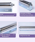 Four Pack Ten Inch Galvanized Steel Conveyor Rollers With Heavy Duty Brackets And No Sweat Install For Smooth Material Handling And Built Tough Workshop Gear showing stainless steel rollers and automatic welding.