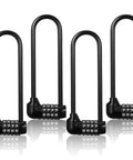 4 Pack 6 Inch Shackle Weatherproof 4 Digit Padlocks With Resettable Code for school gym lockers sports lockers fences gates toolboxes